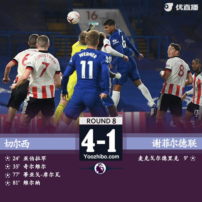 <a href=/zuqiusai/chelsea/ target=_blank class=infotextkey>切尔西</a>4-1谢菲尔德联